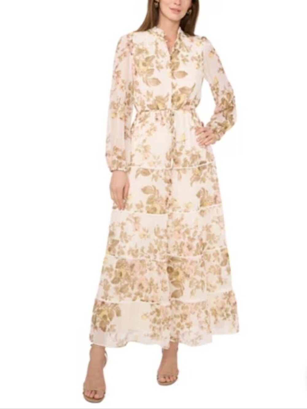 MSK Floral Long Sleeve Maxi Dress